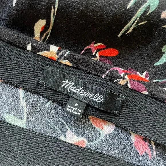 Madewell Black Red A-Line Midi Skirt - Picture 3 of 3